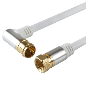 5 piece set HORIC antenna cable 7m white aluminium head L character difference included type / screw type connector AC70-384WHX5