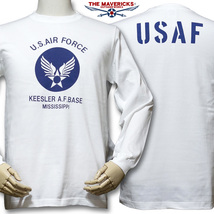 ミリタリー 長袖 Tシャツ XXL メンズ THE MAVEVICKS ブランド 綿100% USAF エアフォース ホワイト 白_画像1