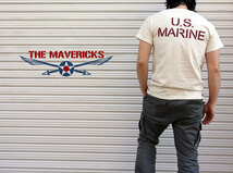 Tシャツ メンズ S ミリタリー USマリン U.S.MARINE 米海兵隊 MAVERICKS ブランド 生成り ナチュラル_画像3