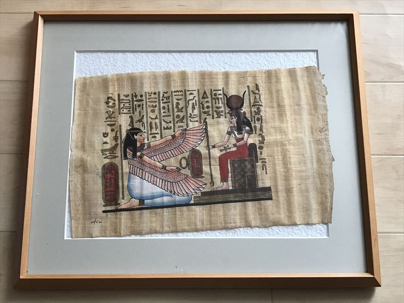 108873 埃及工艺品纸莎草绘画套装带框, 艺术品, 绘画, 其他的