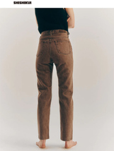 THE SHISHIKUI ザ・シシクイ BASIC JEANS / BROWN ベーシックシーンズ デニム ブラウン 赤茶系 25 新品 コットン DODO JEANS_画像5