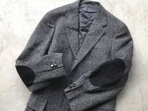 美品 NEW YORKER×Harris Tweed レザーエルボーパッチ付き ツイード テーラードジャケット 94A6 ニューヨーカー メンズ ブレザー ウール