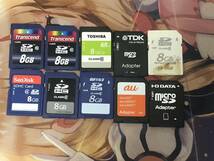 中古品/現状渡し microsd SDカード 10枚セット 8GB Transend TOSHIBA TDK SanDisk BUFFALO au IODATA フォーマット済み 動作確認済み A11_画像1