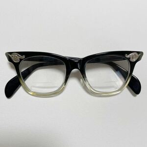 40s 50s AMERICAN OPTICAL 44/18a-ru deco 2 tone glasses american Opti karu oversize rivet Vintage glasses AO old clothes 