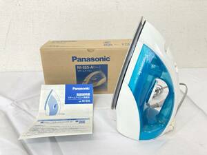 【IE73】(O) 未使用保管品 Panasonic パナソニック NI-S55-A スチームアイロン 2011年製 ブルー U型ラウンドベース 通電温め確認済み