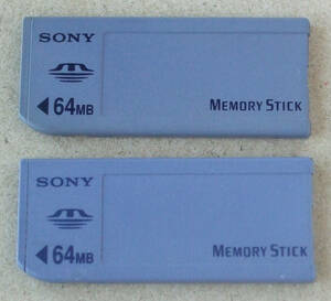 送料無料 SONY ソニー 純正 MEMORY STICK メモリースティック 64MB 2枚 MSA-64A 日本製 MADE IN JAPAN 即決！