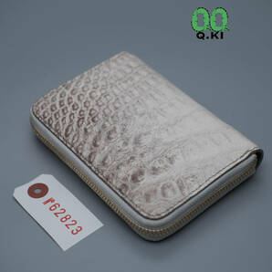 【実物】綺麗な模様 ヒマラヤクロコダイルレザー 鰐革 財布 コインケース 一枚革 カードケース No.62823の画像3