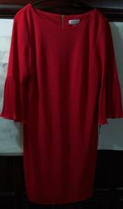  new goods Calvin Klein One-piece 14 pleat sleeve XXL rank red 