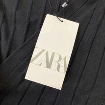 新品 タグ付 ZARA ザラ 金ボタン ロングワンピース マキシ丈 vネック カーディガン風 レディース Sサイズ ブラック ゴールドボタン_画像6