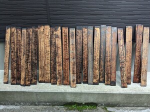 会津 漆 職人 漆板 24枚セット 約92cm × 約8-9cm × 約1.2cm 古い板 漆器 作業板 古材 DIY 古道具 敷板 100サイズ　 140サイズ