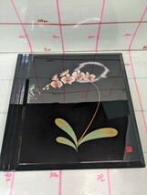 未使用 写真アルバム 漆器 漆芸 花 黒 フォトアルバム 和　80サイズ_画像2