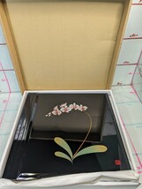 未使用 写真アルバム 漆器 漆芸 花 黒 フォトアルバム 和　80サイズ_画像1