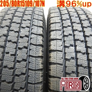 中古タイヤ 205/80r15 109/107N スタッドレスタイヤ TOYO DELVEX 935 2本セット エルフフロント用 アトラスフロント用 中古 15インチ