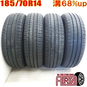 中古タイヤ 185/70r14 タイヤ DUNLOP ENASAVE EC204 4本セット アリオン アレックス カローラアクシオ プレミオ 中古 14インチ