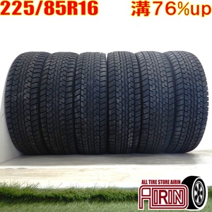 中古タイヤ 225/85R16 121/119L DUNLOP SP LT01 スタッドレスタイヤ 6本セット キャンター 中古 16インチ