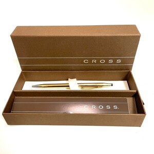 1円スタート　CROSS ボールペン クロス ゴールド 筆記用具　14KT 箱付き