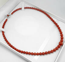 HA★天然血赤サンゴ 大玉 11.5mm 最高級 50cm SV ネックレス 宝石 ジュエリー jewelry_画像5