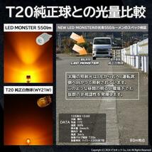 トヨタ ハイエース (200系 5型) 対応 FR ウインカーランプ T20S LED MONSTER 550lm アンバー 2個 5-D-7_画像9