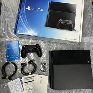 M-1057★100サイズ SONY ソニー PS4 PlayStation 4 プレステ4 CUH-1100A 500GB ジェットブラック 箱付 動作確認済