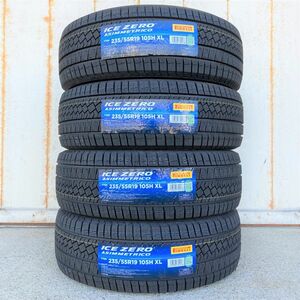 収納袋付 送料無料 4本セット (MN0001.8) 235/55R19 105H XL PIRELLI ICE ZERO ASIMMETRICO 2023年製造屋内保管 スタッドレス 235/55/19