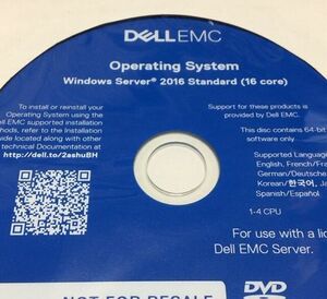 DELL Windows Server 2016 Standard (16 core) 64bit 再インストールDVD 