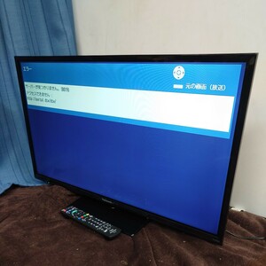 90 Panasonic　パナソニック　液晶カラーテレビ　品番：TH-32F300HT　32V型　初期化済　リモコン付属　中古品　2018年製　液晶テレビ