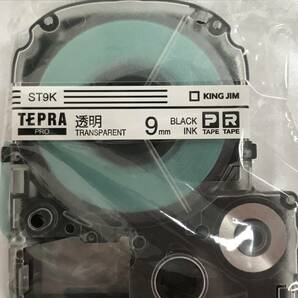 【C】 TEPRA PRO テプラプロ テープカートリッジ 透明ラベル ST9K 9㎜ Pタイプ/Rタイプ 透明・黒文字 未使用保管品 #198511-12 在9の画像2