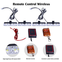 お得 LEDカーライト ストロボ レッド ブルー 緊急 ワイヤレスリモコン 点滅信号 ランプ 車のアクセサリー_画像2