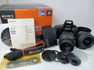 SONY ソニー デジタル一眼レフカメラ α57 SLT-A57 ダブルズームキット(18-55ｍｍ/55-200ｍｍ)　S32