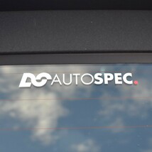 AS　AUTOSPEC. ステッカー ロゴ 一列　ホワイト　ABARTH　アウトスペック　デカール　オリジナル　全国一律送料_画像1