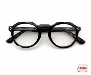 [Старинные очки для дизайна] Короновые брюки даты очки Retro Vintage French Black Retro Showa PC Glasses Перепечатка 3