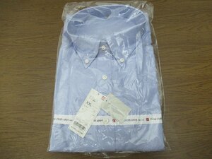 O.UNIQLO/ユニクロ ファインクロス 長袖 オックスフォード シャツ Sz.XXL メンズ ブルー 大きいサイズ 特大 未開封