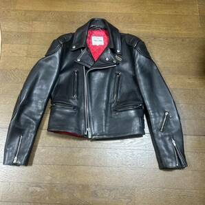 美品 ルイスレザー LewisLeathersライトニング 34 青羽 666 ダブルライダース レザージャケット ジャケット レザー ビンテージの画像1