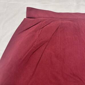 Jasmi Silk シルク100% 膝丈スカート ボルドー Lサイズ 110の画像4