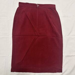 Jasmi Silk シルク100% 膝丈スカート ボルドー Lサイズ 110の画像5