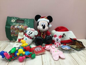 ◇ディズニー 《大量セット》クリスマスグッズ 10点 ミッキーぬいぐるみ サンタ帽 オーナメントライトほか 1R32 【80】