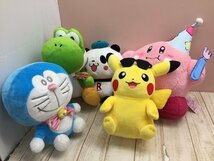 ◇キャラクター ピカチュウ ドラえもん マリオ ヨッシー 星のカービィ お買い物パンダ ぬいぐるみ 5点 4L39 【大型】_画像1