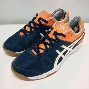 asics アシックス インドアシューズ スクールシューズ 室内 靴 24cm オレンジ×ネイビー TSY103 GEL 