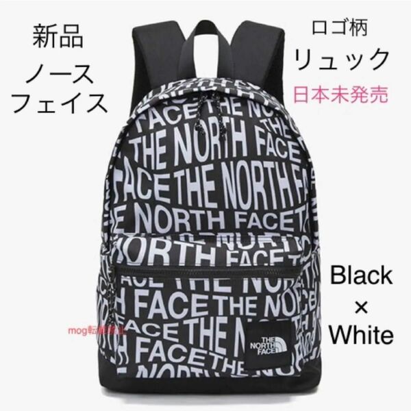 THE NORTH FACE 新品タグ付【ロゴ柄】ノースフェイス　オリジナルバックパック　リュック　ブラック