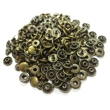 バネホック 10ｍｍ アンティーク 100組 レザークラフト ハンドメイド ボタン パーツ 補修 金具 留め具 NTYhm 定形外_画像3