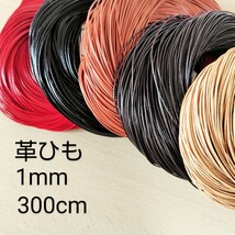 革ひも 1mm 300cm ブラック 黒 丸紐 レザークラフト ハンドメイド 革紐 レザーコード 副資材 靴ひも アクセサリー ブレスレット 定形外_画像4