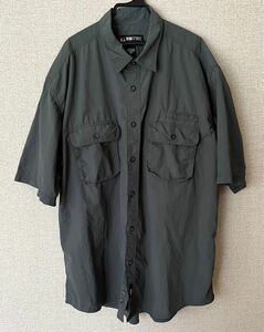 EBTEK by Eddie Bauer ナイロンシャツ 古着 半袖シャツ 無地 シャツ 半袖ワークシャツ WORK WEAR