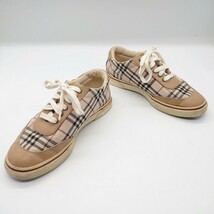 BURBERRY LONDON バーバリー ロンドン レディース ノバチェック ローカット スニーカー シューズ 靴 レザー ベージュ ブラウン tp-24x111_画像3