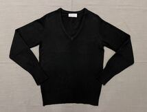  Ballantyne Cashmere V-neck Sweater 70s 80sバランタイン Vネックセーター カシミア カシミヤ スコットランド製 ブラック 黒 ビンテージ_画像1