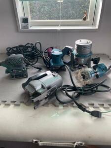 電動工具まとめ　makita ジグソー　4300V 防じんミニサンダ　BO4550 ルーター　3600 日立工機　SV 12 SG オービタルータサンダ　動作品