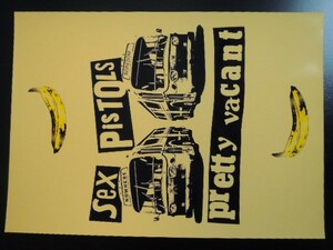 A4 額付き ポスター Sex Pistols バス Pretty Vacant アート Jamie Reid バナナ Andy Warhol 