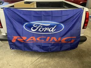  Ford Racing ロゴ フォードバーナー フラッグ 旗 ガレージ 雑貨 アメリカン 装飾 看板 旗 グッツ ポスター グッツ インテリア 150×90