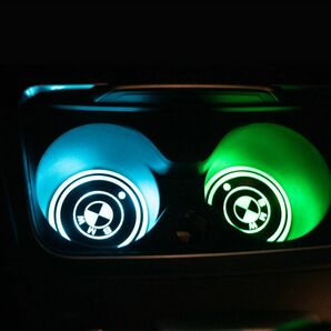 BMW車簡単カスタム 光るLEDコースター 2個セット ドリンクホルダー 車内装アクセサリーの画像3