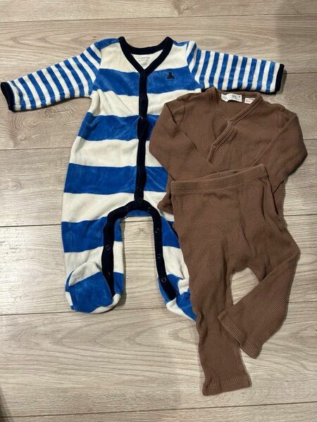 ロンパース カバーオール 男の子 ベビー服 長袖　zarababy babygap 2枚まとめ