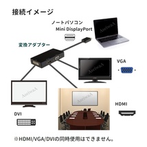 MDP to VGA DVI HDMI 変換アダプター(ブラック)_画像3